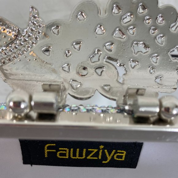 Fawziya Designer Rhinestone Peacock Glamour Shoulder Handbag ~ NWOT - Picture 2 of 13